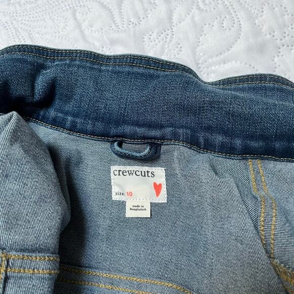 Crewcuts Heart Patch Denim Jean Jacket Size 10 - Picture 5 of 5
